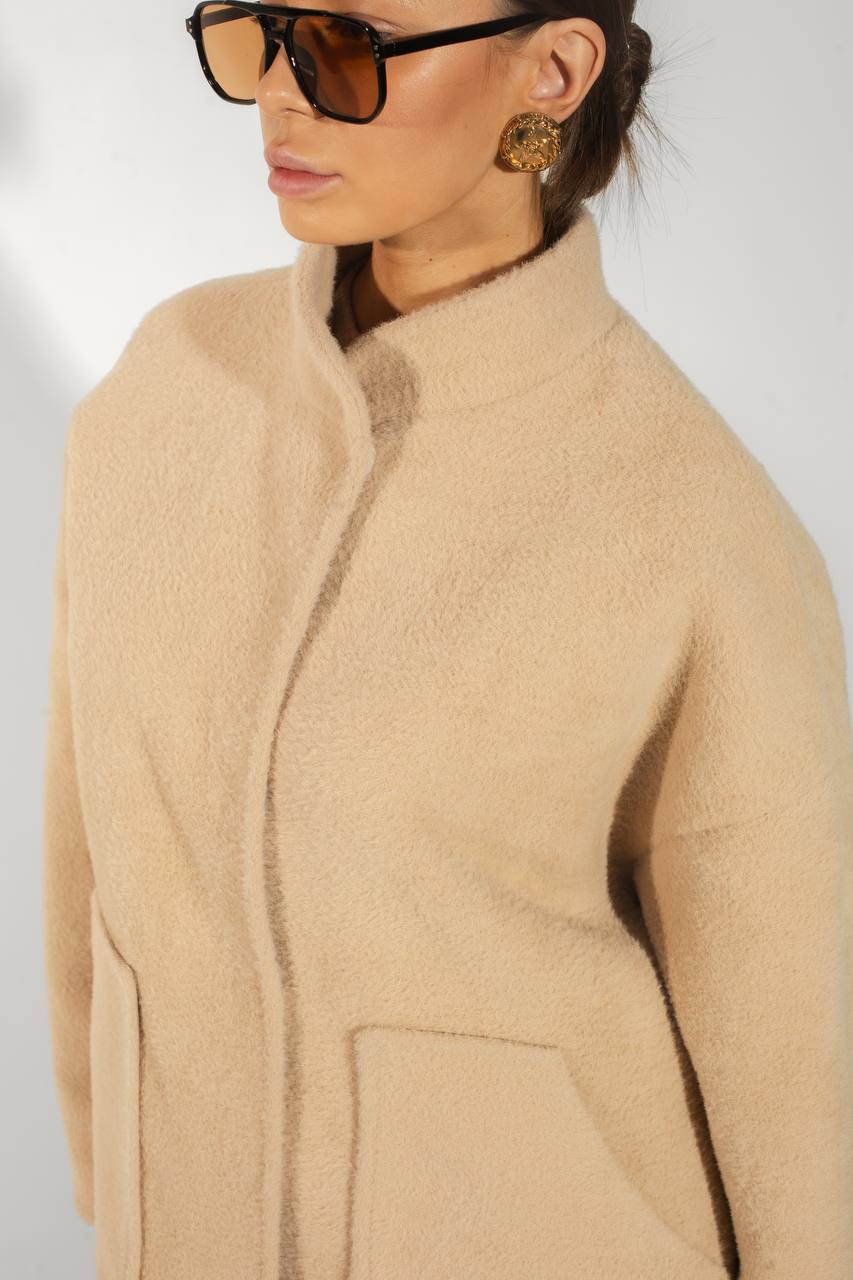 Textured Alpaca Wool Bomber Jacket — lifestyle — SHEVCHENKO