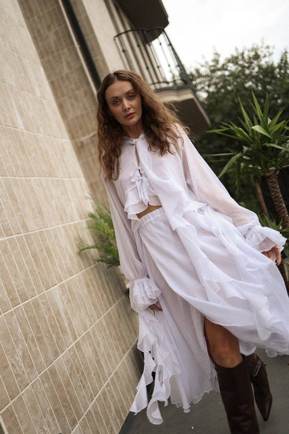 Chiffon Blouse with Ruffles and Flounces — lifestyle — SHEVCHENKO