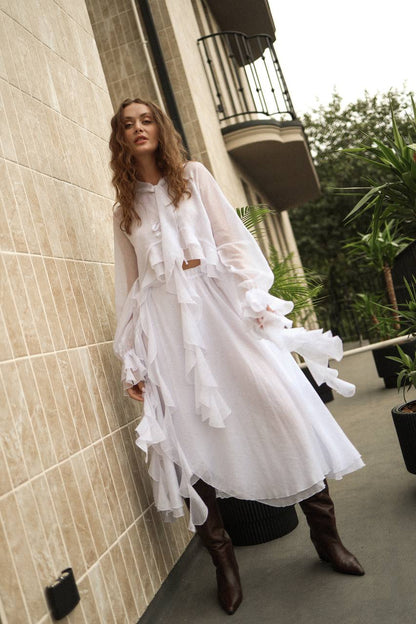 Chiffon Blouse with Ruffles and Flounces — lifestyle — SHEVCHENKO