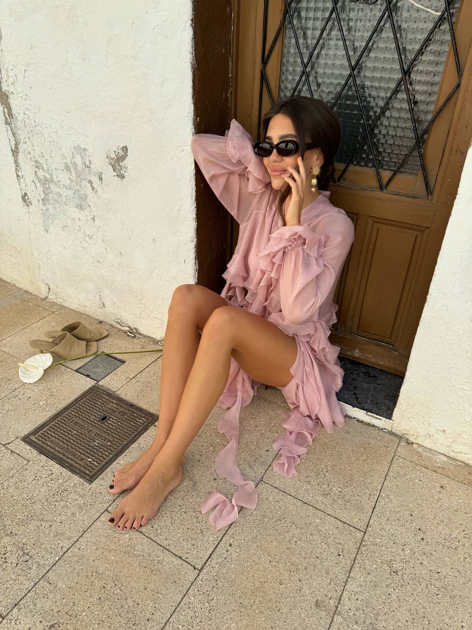 Chiffon Blouse with Ruffles and Flounces — side — SHEVCHENKO
