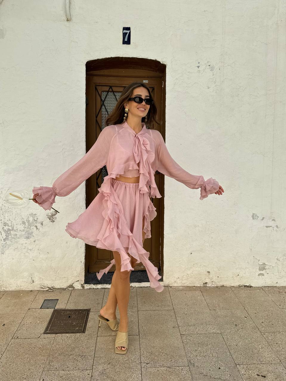 Chiffon Blouse with Ruffles and Flounces — lifestyle — SHEVCHENKO