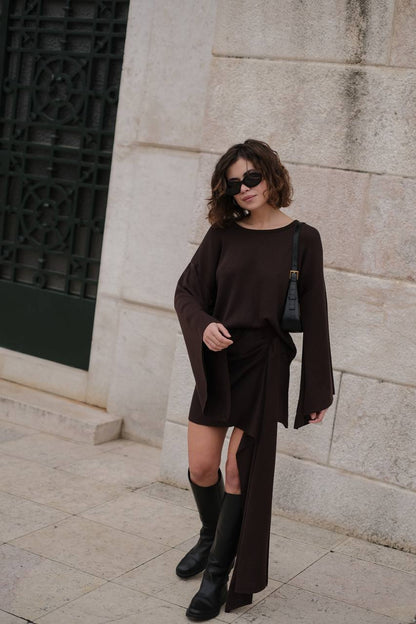 Set: Skirt and Jumper with Flared Sleeves — lifestyle — SHEVCHENKO