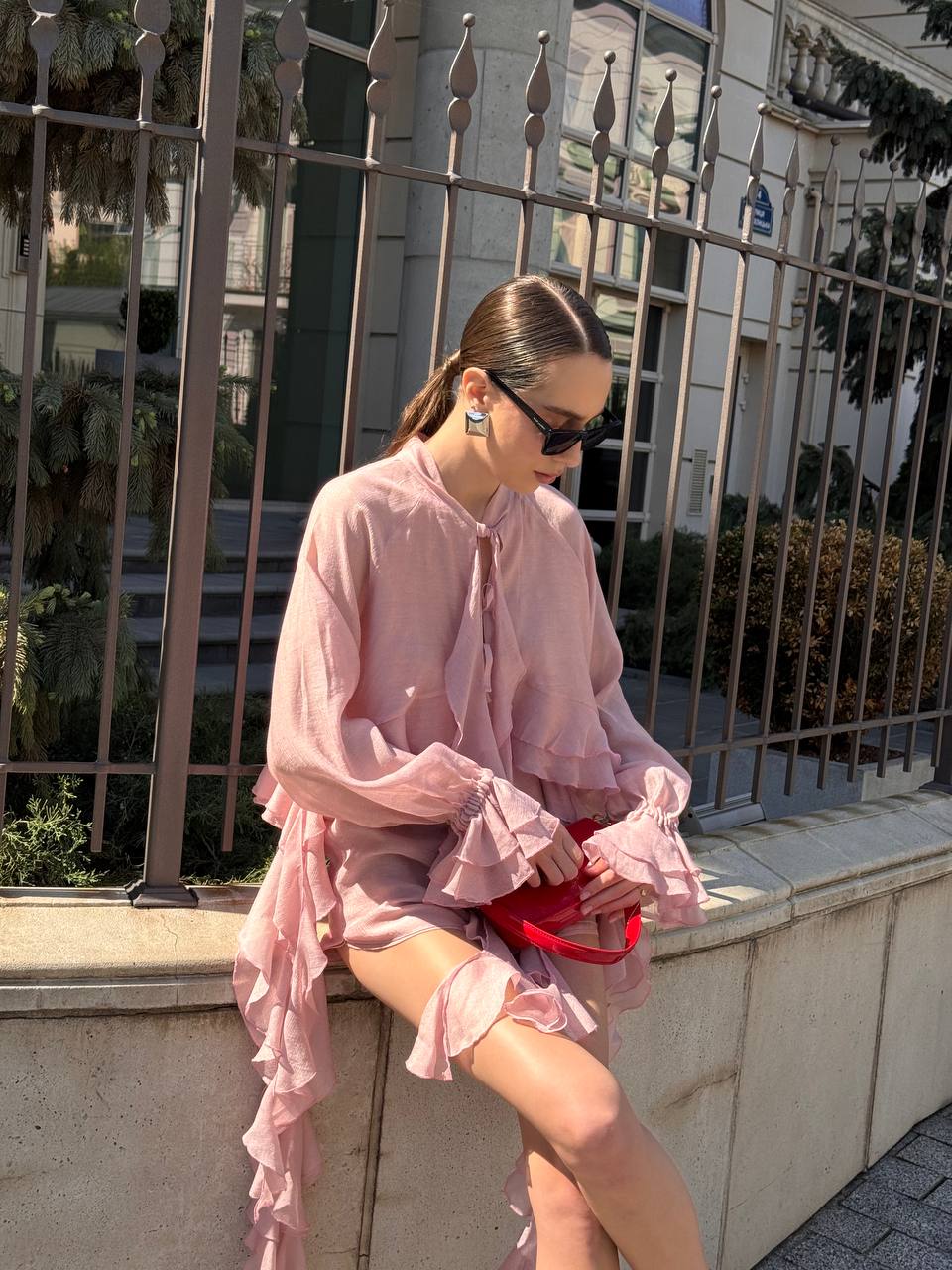 Chiffon Shorts, Rose Gold — lifestyle — SHEVCHENKO