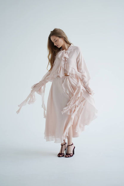 Chiffon Blouse with Ruffles and Flounces — look — SHEVCHENKO