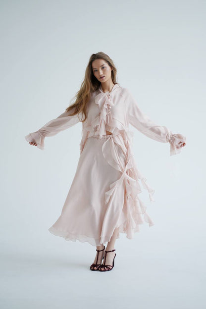 Chiffon Blouse with Ruffles and Flounces — lifestyle — SHEVCHENKO