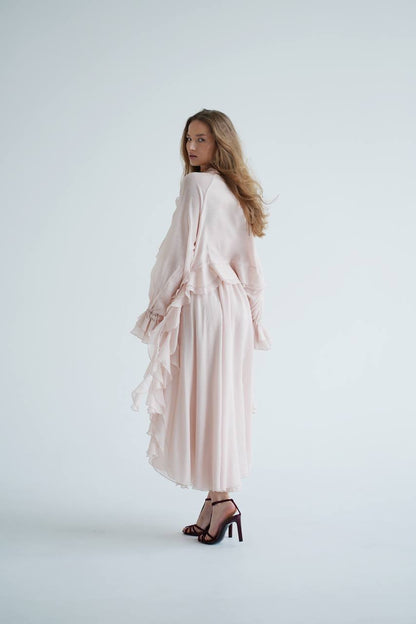 Chiffon Midi Skirt, Pearl — lifestyle — SHEVCHENKO