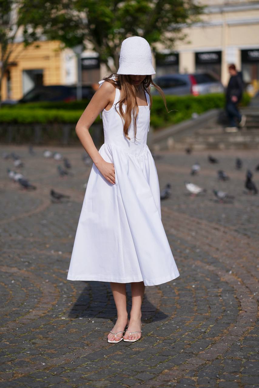 Corset-Cut Dress, White — lifestyle — SHEVCHENKO