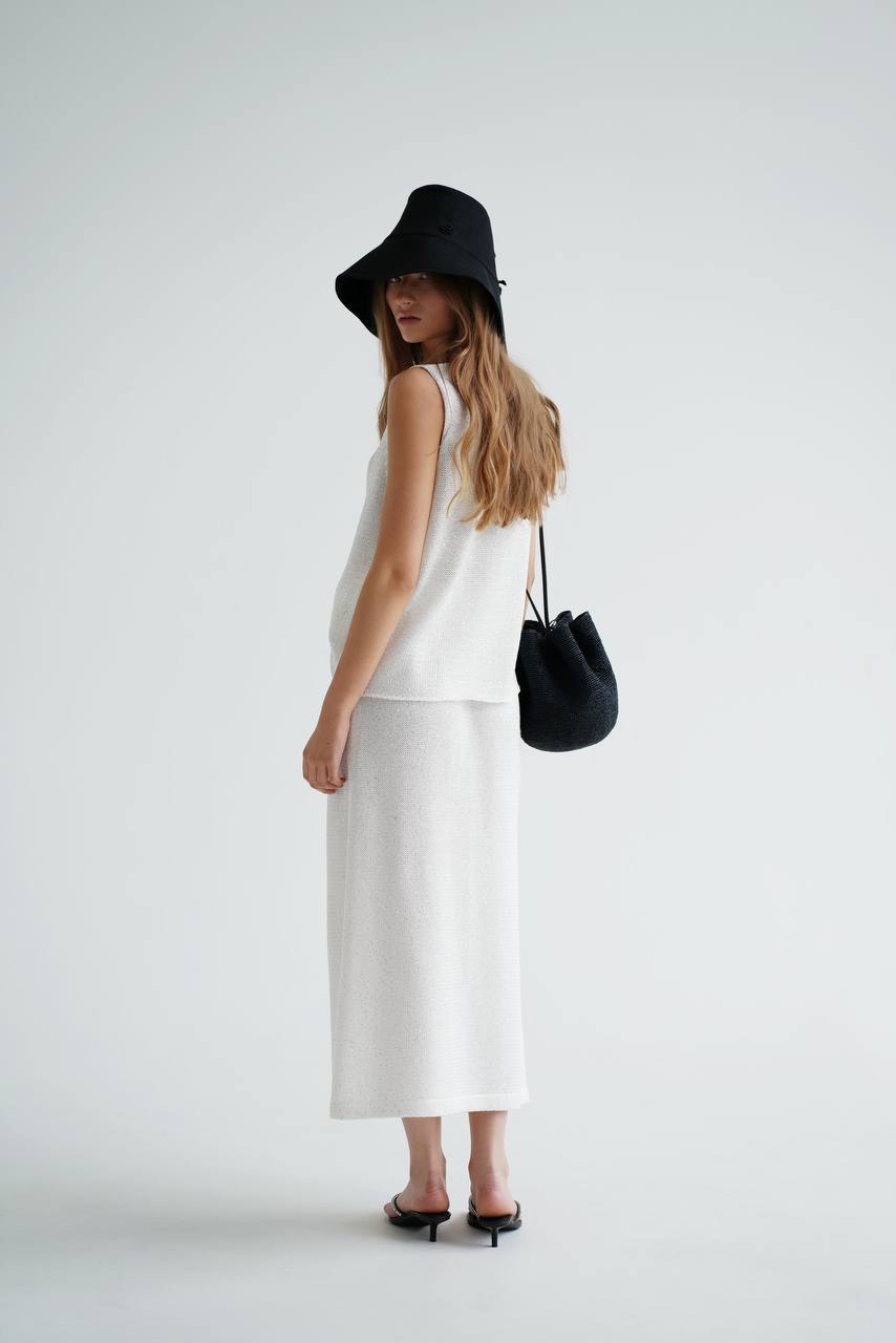 Knitted Midi Skirt in Fine Sequins — lifestyle — SHEVCHENKO