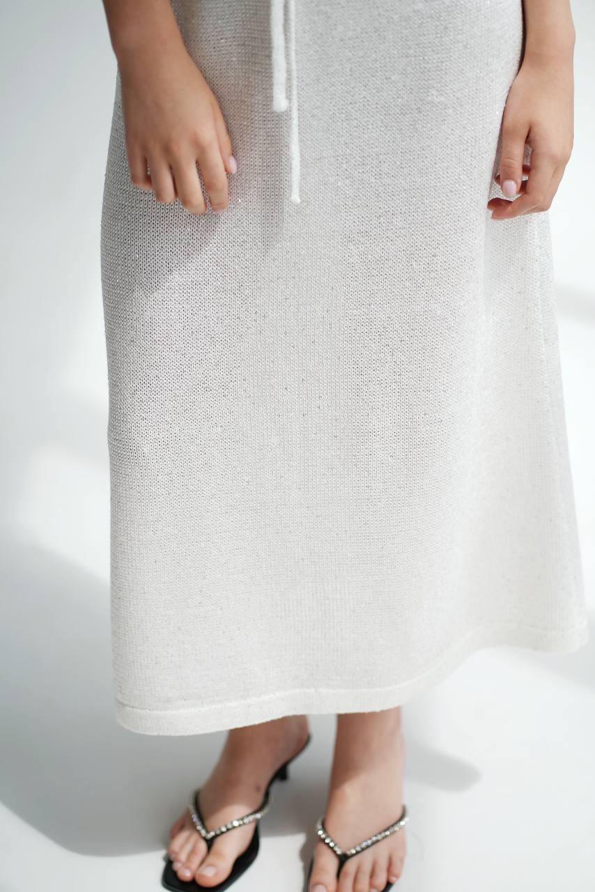 Knitted Midi Skirt in Fine Sequins — lifestyle — SHEVCHENKO