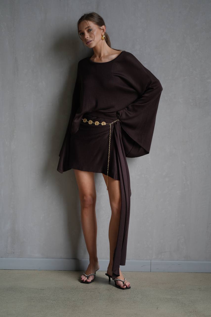 Set: Skirt and Jumper with Flared Sleeves — side — SHEVCHENKO