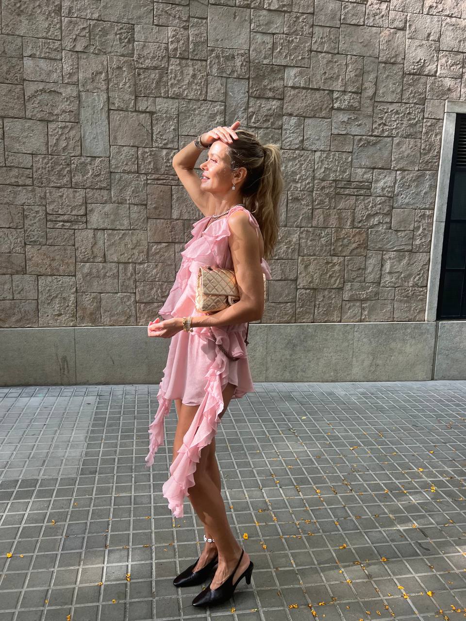 Chiffon Top with Ruffles and Flounces, Pink — look — SHEVCHENKO
