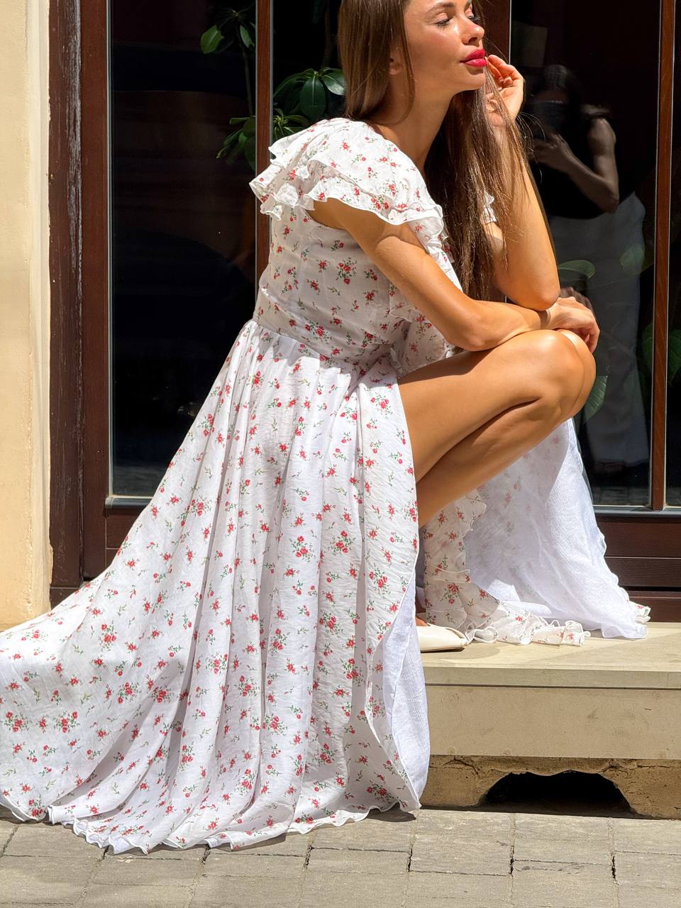 Wrap Chiffon Dress with Floral Print — look — SHEVCHENKO