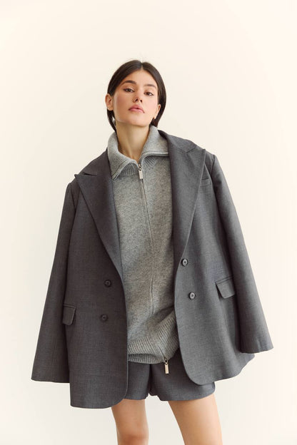 Wool Jacket, Gray — lifestyle — SHEVCHENKO
