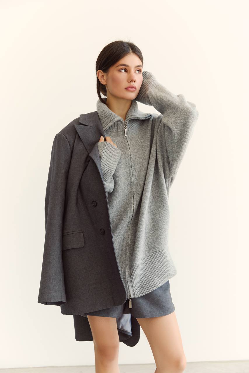 Wool Jacket, Gray — lifestyle — SHEVCHENKO