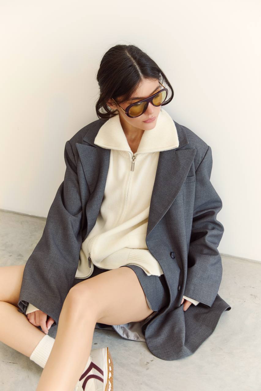 Wool Jacket, Gray — lifestyle — SHEVCHENKO