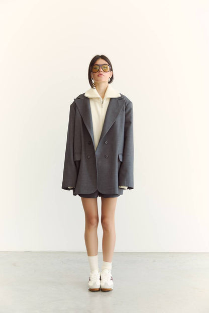 Wool Jacket, Gray — lifestyle — SHEVCHENKO