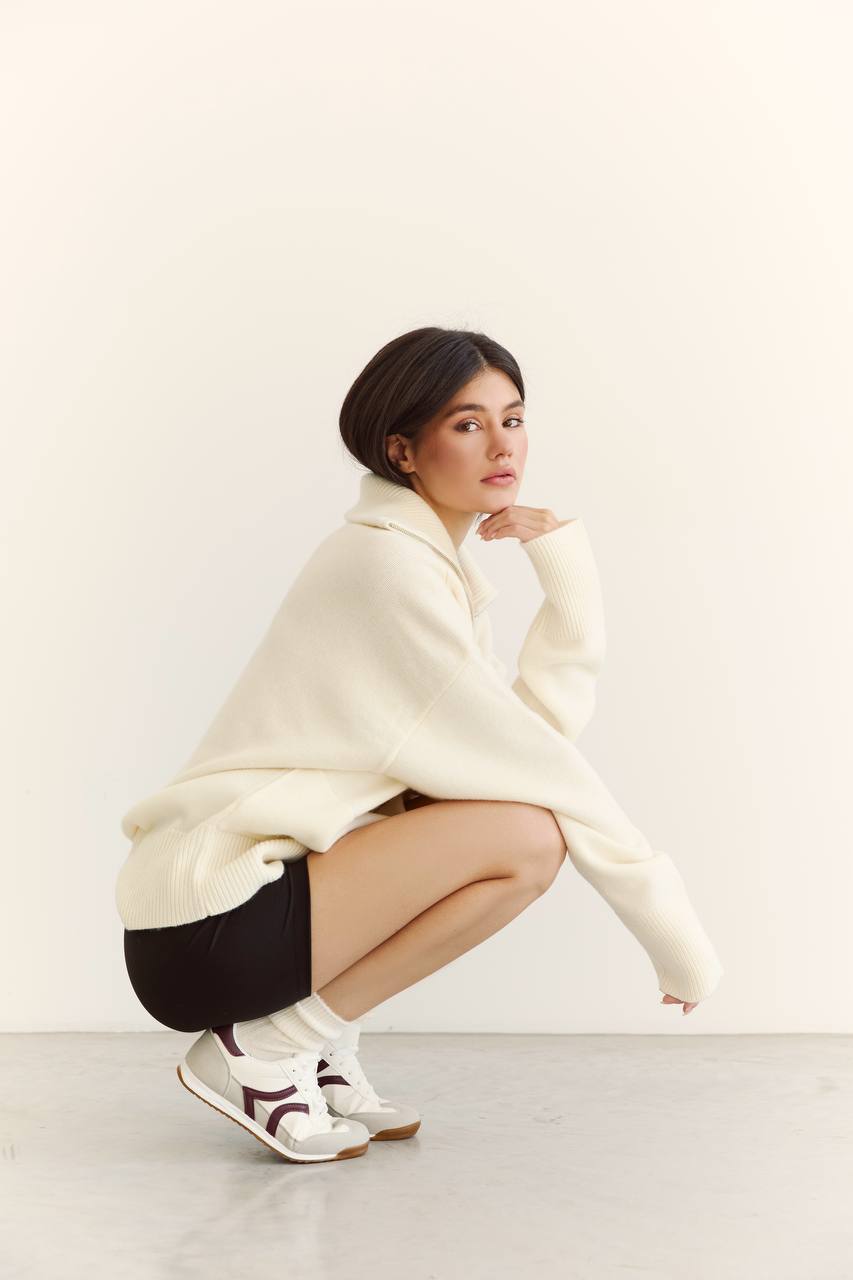 Zip-Up Lambswool Cardigan — lifestyle — SHEVCHENKO