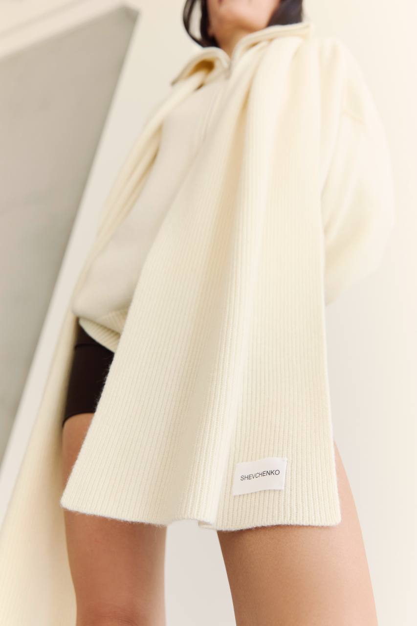 Zip-Up Lambswool Cardigan — lifestyle — SHEVCHENKO