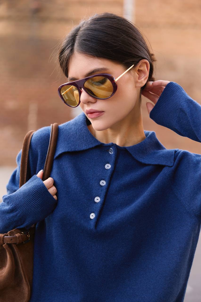Lambswool Polo Sweater — lifestyle — SHEVCHENKO