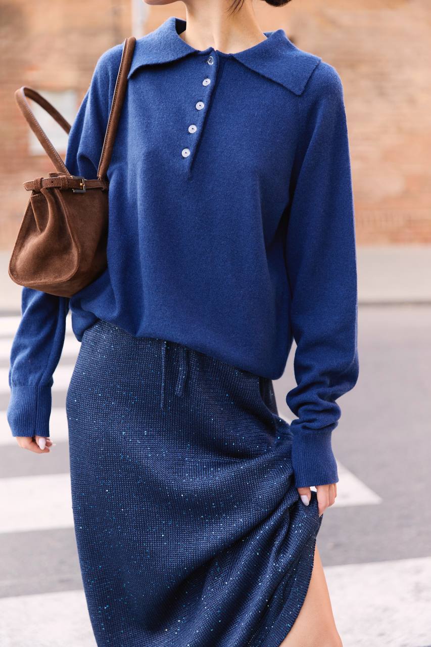 Lambswool Polo Sweater — lifestyle — SHEVCHENKO