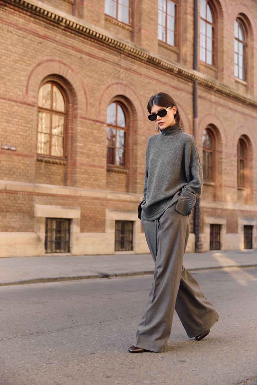 Wool Trousers, Gray — lifestyle — SHEVCHENKO