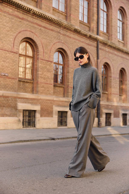 Wool Trousers, Gray — lifestyle — SHEVCHENKO