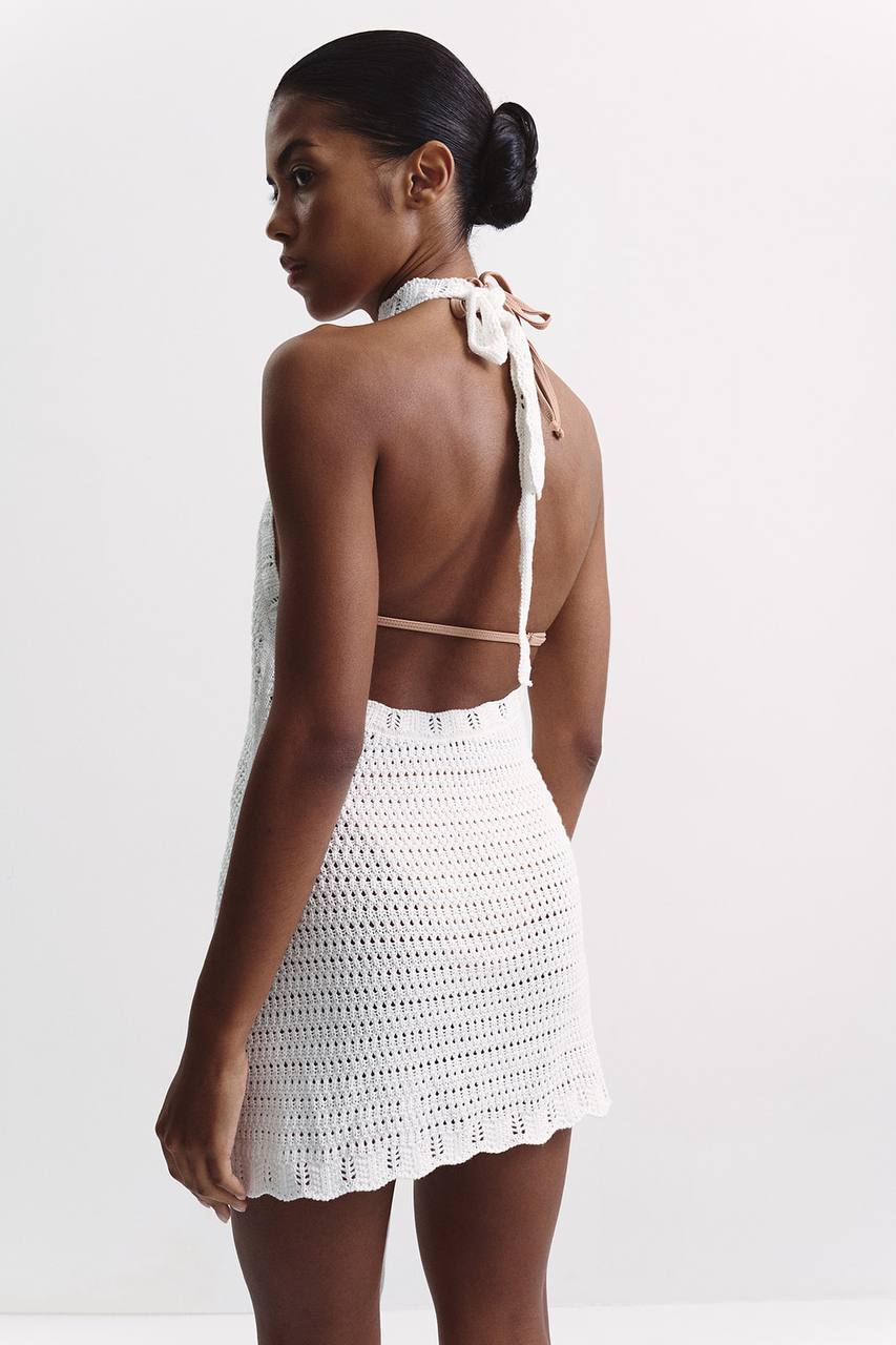 Kaia Dress, Milky — detail — SHEVCHENKO