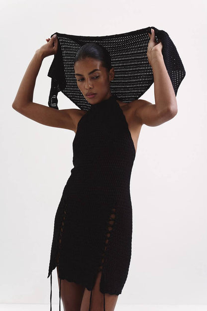 Kaia Dress, Black — lifestyle — SHEVCHENKO