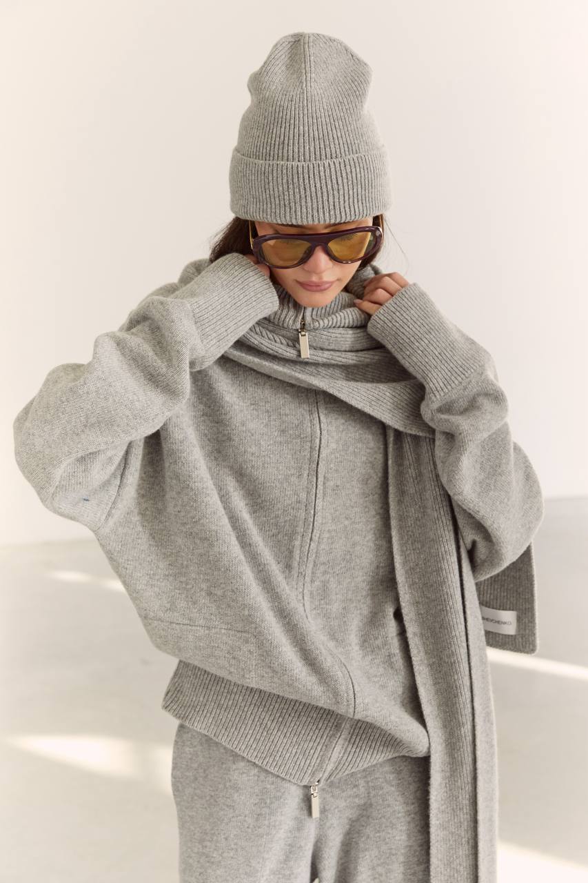 Lambswool Hat, Gray — side — SHEVCHENKO