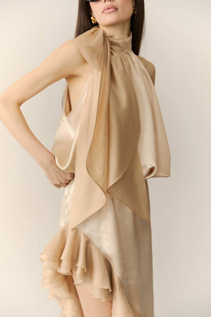 Viscose Top, Beige — side — SHEVCHENKO