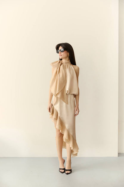 Viscose Top, Beige — detail — SHEVCHENKO