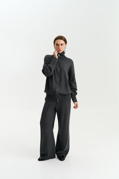 Cotton Set: Zip-Up Cardigan and Trousers — lifestyle — SHEVCHENKO