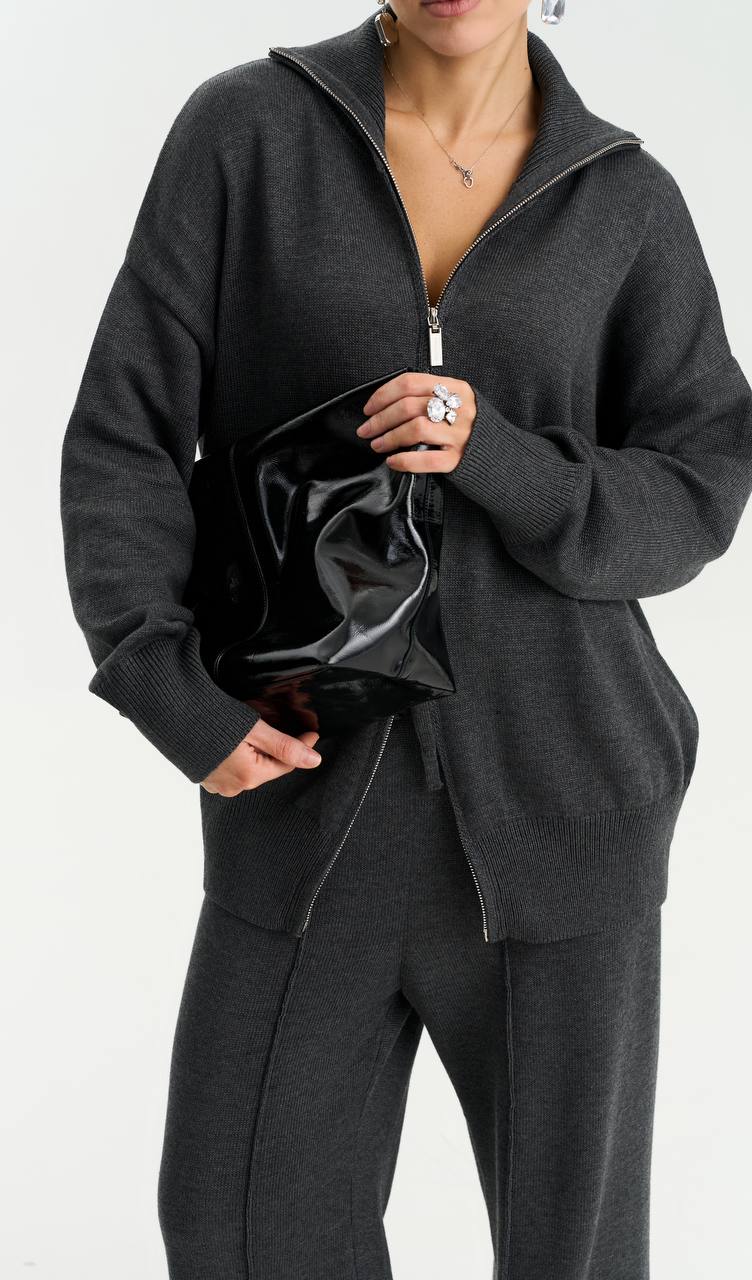 Cotton Set: Zip-Up Cardigan and Trousers — lifestyle — SHEVCHENKO