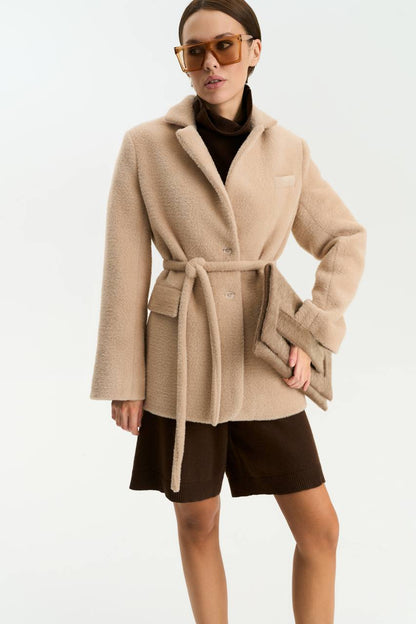 Textured Alpaca Wool Jacket — front — SHEVCHENKO