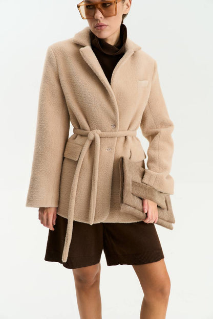 Textured Alpaca Wool Jacket — detail — SHEVCHENKO
