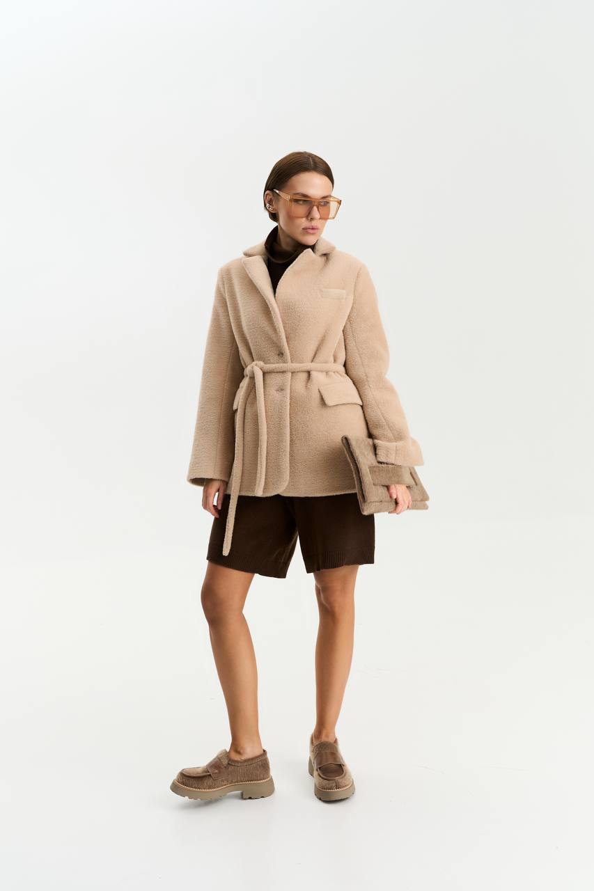 Textured Alpaca Wool Jacket — lifestyle — SHEVCHENKO