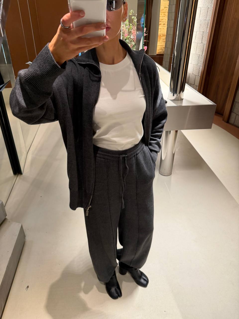 Cotton Set: Zip-Up Cardigan and Trousers — lifestyle — SHEVCHENKO