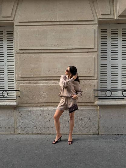 Cotton Set: Zip-Up Cardigan and Shorts — lifestyle — SHEVCHENKO