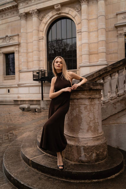 Knitted Open-Back Dress — front — SHEVCHENKO