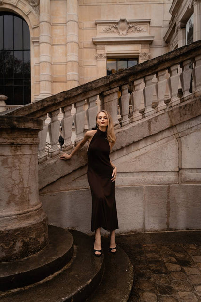Knitted Open-Back Dress — lifestyle — SHEVCHENKO