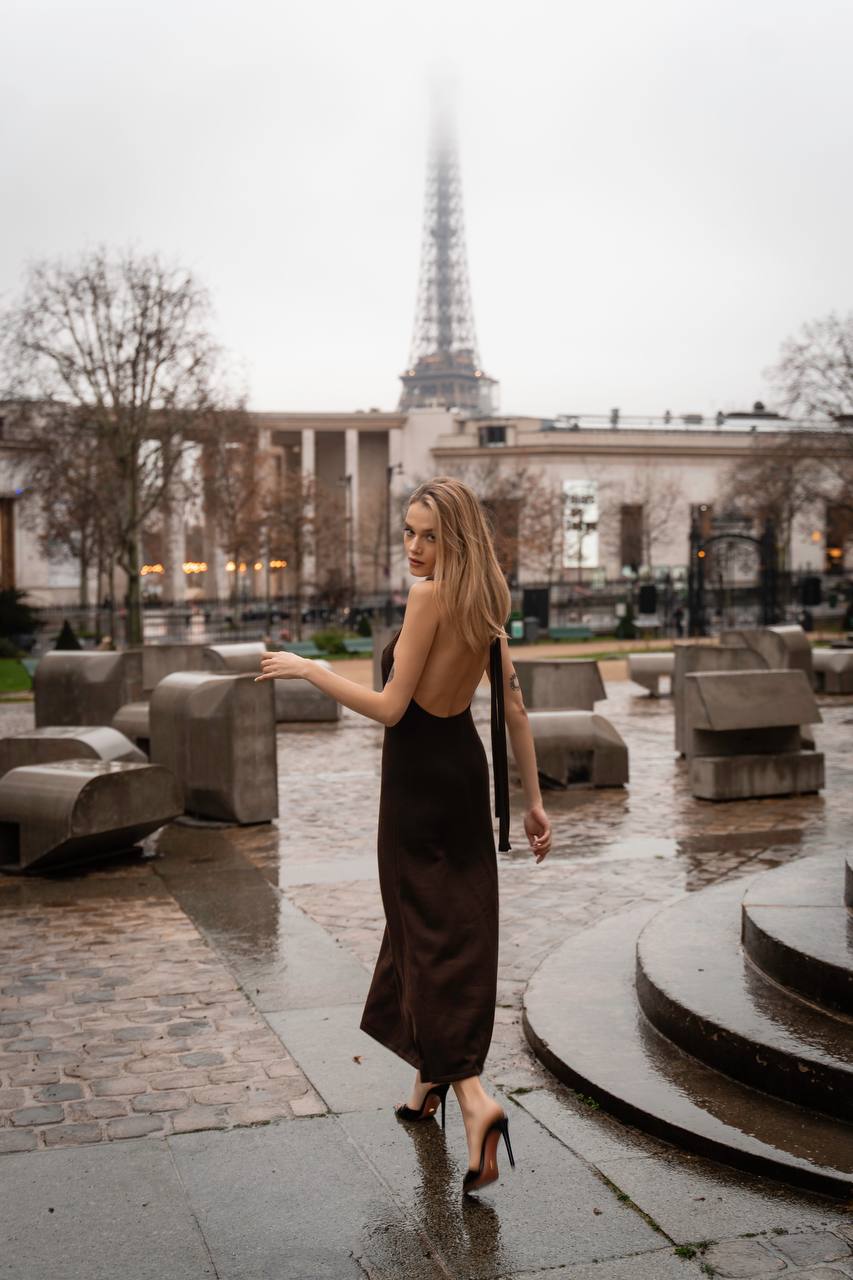 Knitted Open-Back Dress — lifestyle — SHEVCHENKO