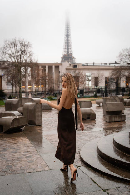 Knitted Open-Back Dress — lifestyle — SHEVCHENKO