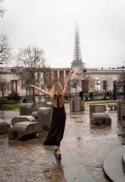 Knitted Open-Back Dress — lifestyle — SHEVCHENKO