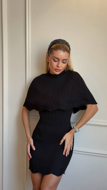 Cotton Cape, Black — front — SHEVCHENKO