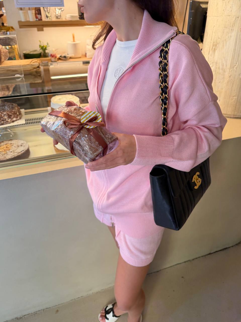 Cotton Set: Zip-Up Cardigan and Shorts — look — SHEVCHENKO