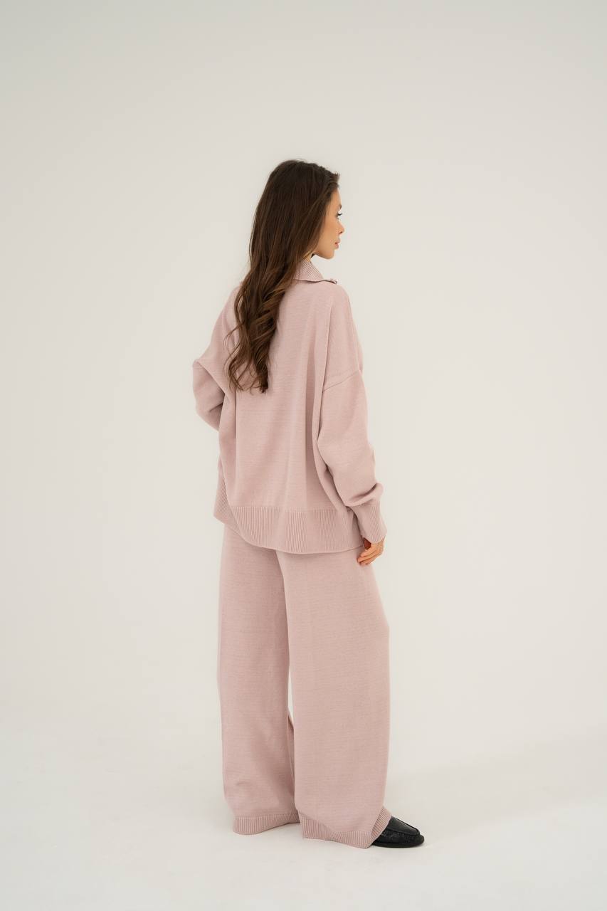 Cotton Set: Zip-Up Cardigan and Trousers — lifestyle — SHEVCHENKO
