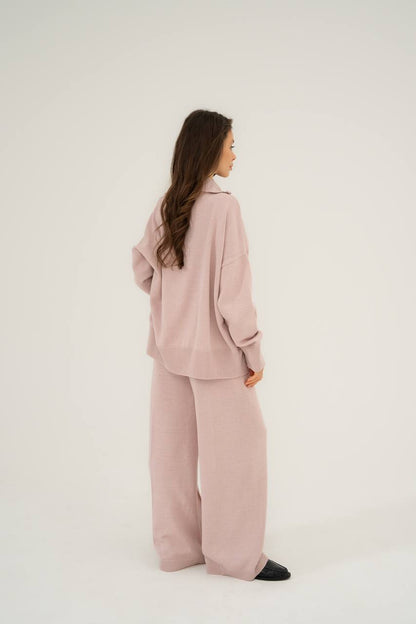 Cotton Set: Zip-Up Cardigan and Trousers — lifestyle — SHEVCHENKO
