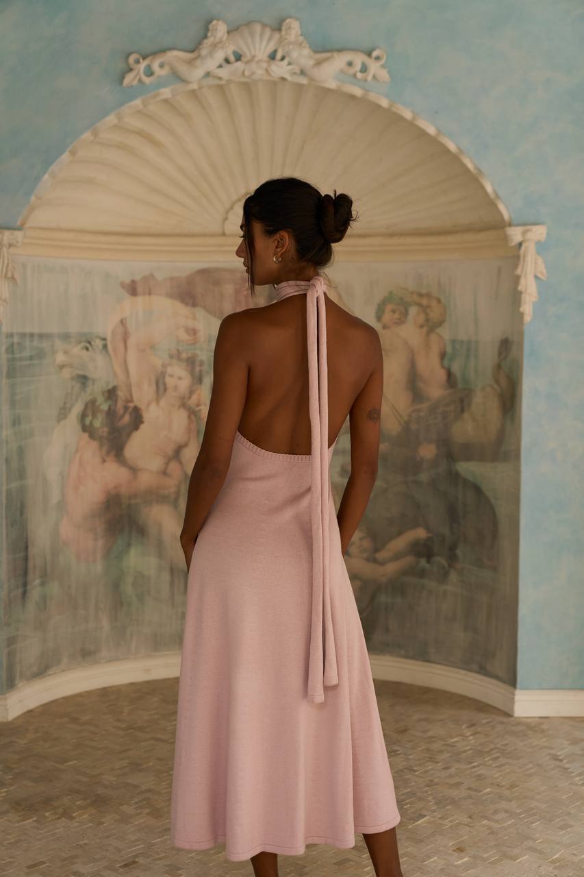 Knitted Open-Back Dress — back detail — SHEVCHENKO