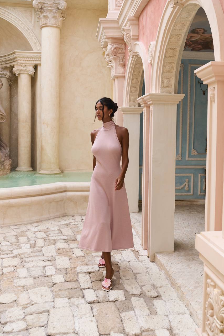 Knitted Open-Back Dress — front — SHEVCHENKO