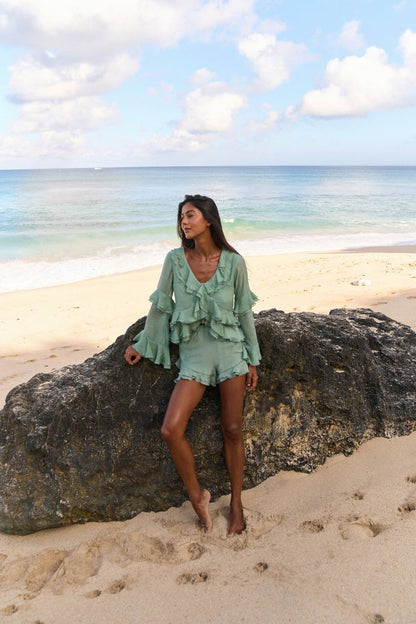 Chiffon Set: Blouse and Shorts